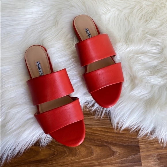 - Charles David SIAMESE slide  salmons shade double strap across instep 7.5 - Picture 12 of 15